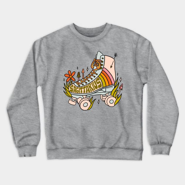 Sagittarius Roller Skate Crewneck Sweatshirt by Doodle by Meg